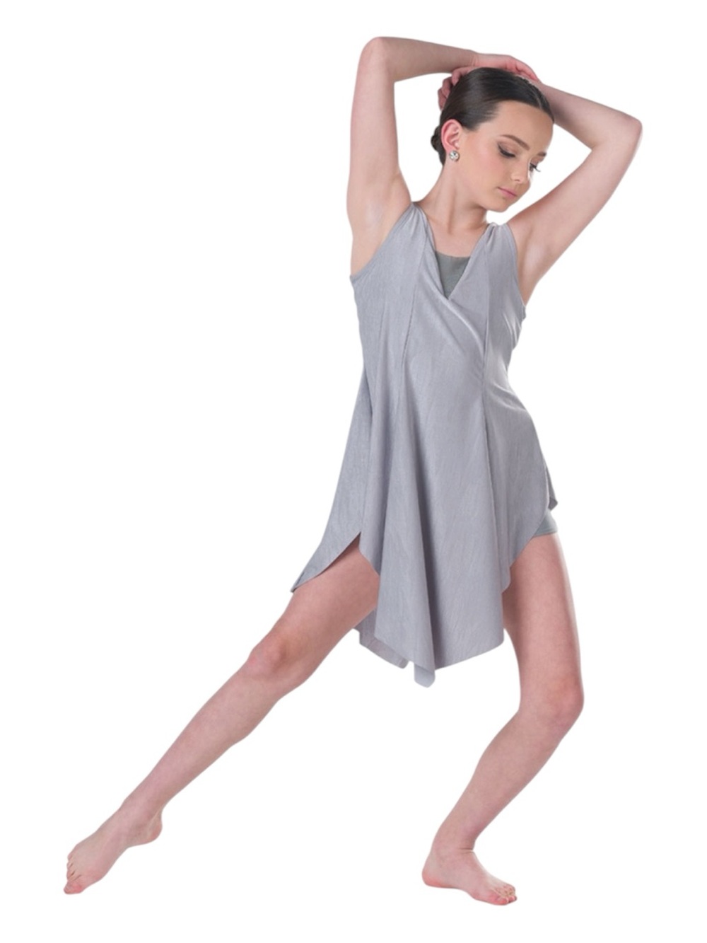 Contemporary girls dance costume silver grey LC- A Wish Comes True